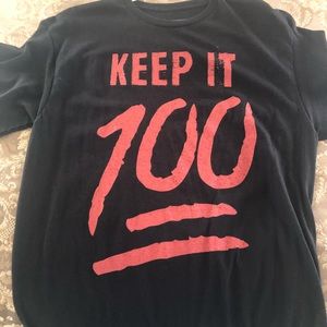 (NWOT) Black Keep It 100 oversized T-shirt